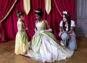 Maddie Summerfield aged 3, meets her favourite Disney character, Tiana
