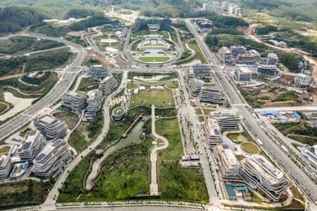 This aerial photo taken on 15 August, 2025 shows the presidential palace and government ministry buildings under development in Ibu Kota Nusantara (IKN), the planned new capital of Indonesia, in East Kalimantan.