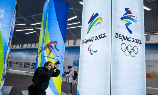 A display at the exhibition centre for the 2022 winter Games in Beijing