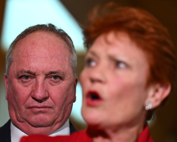 Pauline Hanson denies rumoured rift with Barnaby Joyce over Tommy Robinson podcast