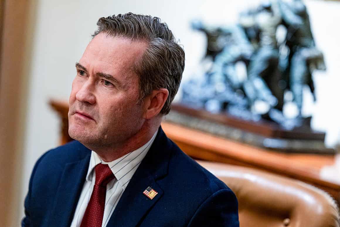 Mike Waltz attends a meeting at the White House