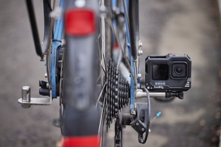 ‘I don’t want this to consume my life’ … Van Erp’s rear-view bike camera.