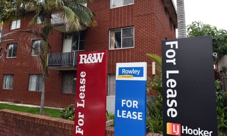 "For Lease" signs  outside a block of units in inner Sydney