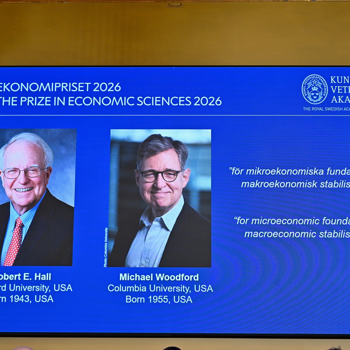 Nobel prize for economics awarded to two Americans, Hall and Woodford, for work on New Keynesian models – business live