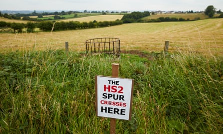 A field near Blackwell, Derbyshire, on the route of the proposed HS2 spur link into Sheffield city centre.