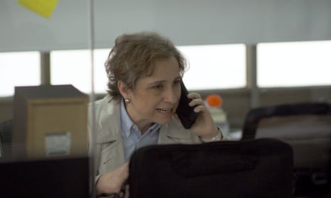 Mexican journalist Carmen Aristegui in a still from Radio Silence