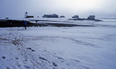 The weather station on Troynoy island in the Arctic Ocean.