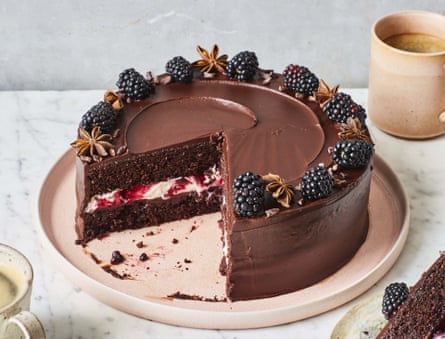 Edd Kimber’s chocolate and blackberry cake.