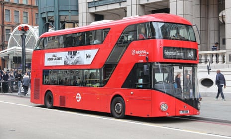 An Arriva bus in the City of London