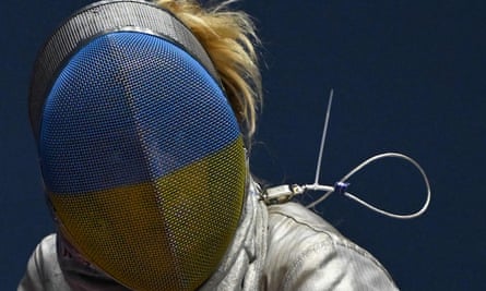 Ukraine’s Olha Kharlan competes against South Korea’s Yoon Ji-su during the Women’s Team Sabre event’s Bronze medal match, as part of the FIE Fencing world championships at the Fair Allianz MI.CO (Milano Convegni) in Milan, on 30 July 2023.