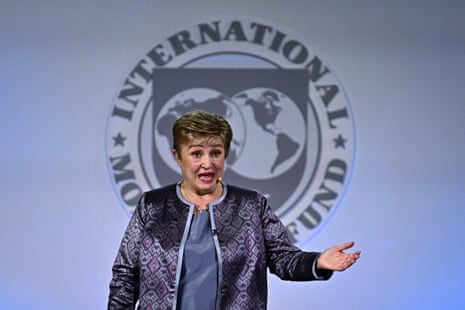IMF managing director Kristalina Georgieva speaks during the Annual Meetings Plenary at the Annual Meetings of the International Monetary Fund (IMF) and the World Bank Group today.
