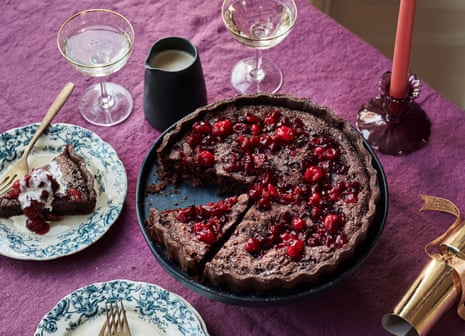 Benjamina Ebuehi's spiced cranberry and chocolate frangipane tart  