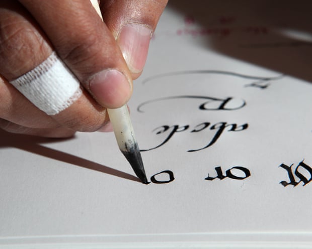 A calligrapher at work