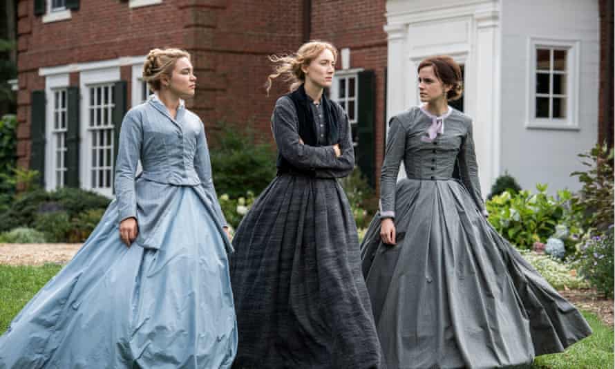 Florence Pugh, Saoirse Ronan and Emma Watson in Little Women.