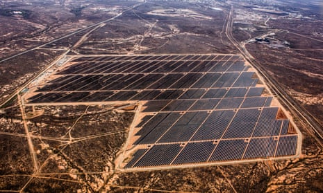 A large solar plant at Broken Hill. Similar schemes in Queensland could create more jobs than Adani’s controversial planned Carmichael coalmine, the ACF says.