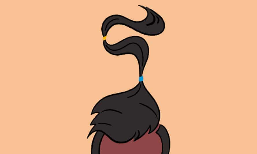 Illustration of terrible man bun