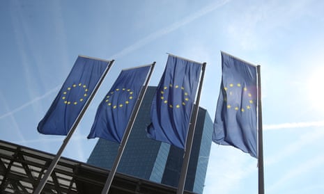 EU flags outside the ECB HQ