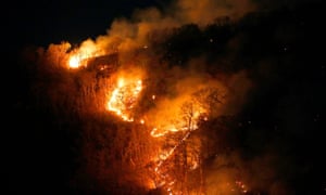 Raging fire in Tocantins, Brazil