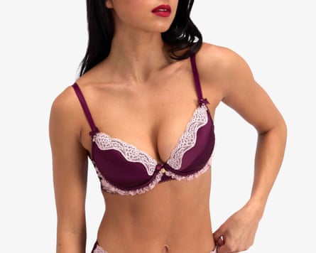 Boux Avenue Gretta satin plunge bra in Berry