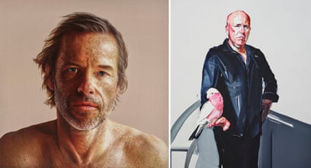 Anne Middleton’s portrait of Guy Pearce and Julian Meagher’s portrait of Richard Flanagan.