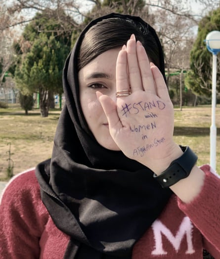 Sharareh at a protest in Herat
