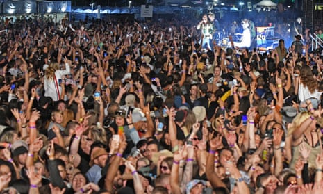 Music fans at a concert in New Zealand in January 2021.