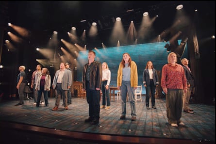 A scene from the musical Come from Away onboard the Cunard ships Queen Victoria and Queen Elizabeth.