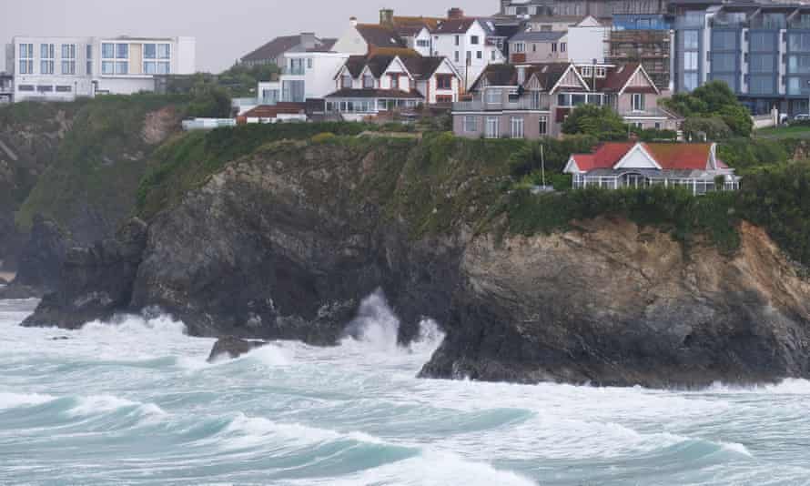 Rough seas at Towan Beach in Newquay, Cornwall