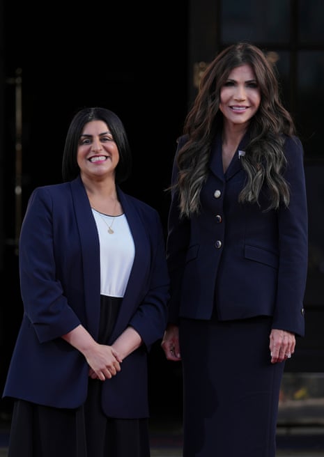Shabana Mahmood meeting the US homeland security secretary Kristi Noem (right) ahead of the meeting.