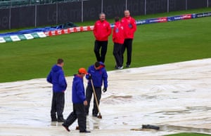 Bangladesh v Sri Lanka delayed by rain: Cricket World Cup 2019 – live! | Sport 3 The latest pic of the umpires Richard Kettleborough, Richard Illingworth and Michael Gough inspecting the pitch.
