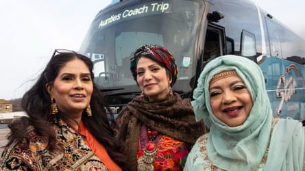 The stars – Auntie Ghazala, Auntie Rubina (Ruby), Auntie Tahera – of the 2024 BBC documentary The Bradford Aunties.