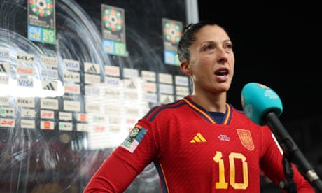 Jennifer Hermoso talking after the game against Zambia at the World Cup.