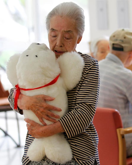 An early version of Paro, the therapeutic robot seal, in a Japanese retirement home in 2011