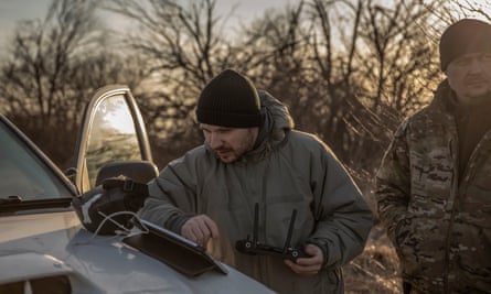 Sasha pilots a drone outside the frontline city of Kurakhove