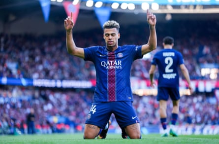 Désiré Doué scored PSG’s second goal in their 3-0 win against Nantes.