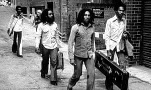 Bob Marley and the wailers arrive at Birmingham Odeon in 1974.