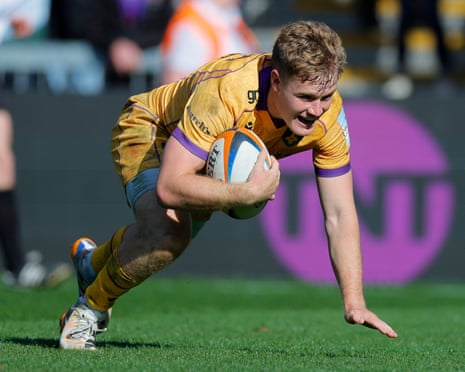 Fin Smith touches down the winning try for Northampton in the final seconds of their PREM Rugby match away at Exeter.
