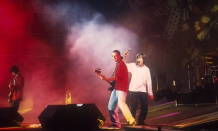 The Stone Roses performing at Spike Island on 27 May 1990.