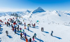 Skiers on the slopes at Hintertux, in Austria’s Tirol.