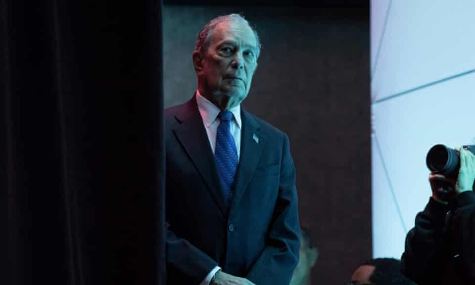 Mike Bloomberg prepares to speak in Washington DC. 