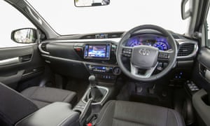 Inside story: the comfortable interior of the Hilux with its new touch screen.