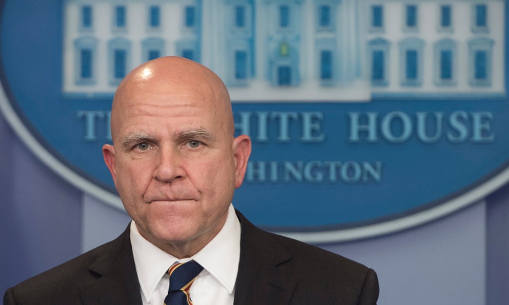 HR McMaster at the White House, when he was national security adviser to Donald Trump.