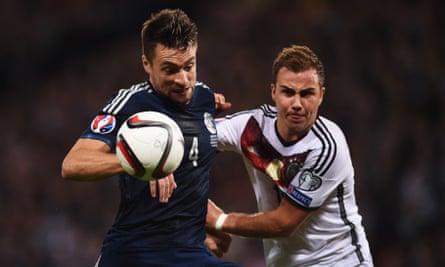 Russell Martin, in action for Scotland against Germany in 2015, says: ‘I’m past the point of worrying what others think.’