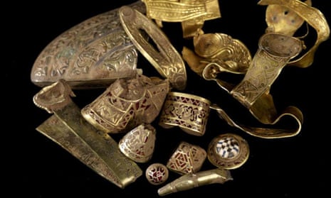 The Staffordshire Hoard, on show at the Potteries Museum.