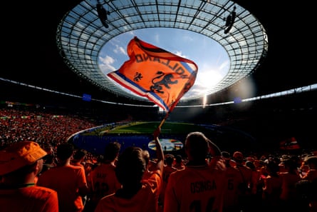Netherlands fans show their support.