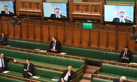 Physically distanced MPs in the Commons on Monday