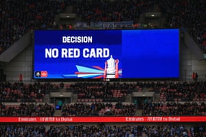 The VAR decision is displayed on a large screen.