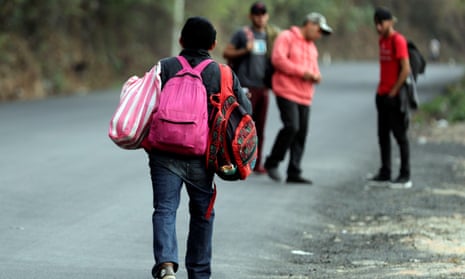 Migrants leave a frontier checkpoint, in Agua Caliente, Honduras, on 1 February 2020. ‘In many cases, it’s clear that migration is the only possible way out,’ says the MSF general coordinator in Mexico.