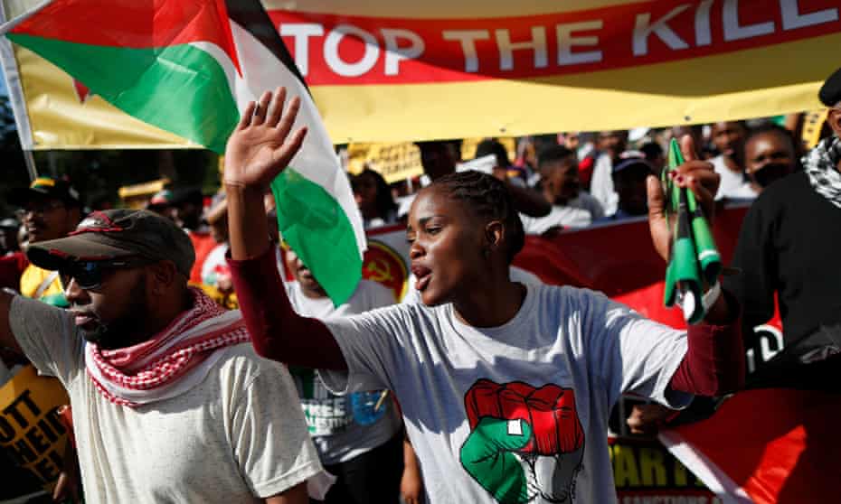 South Africans protest in Cape Town about the killing of Palestinians in Gaza by Israel’s defence forces.