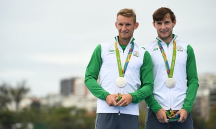The brothers with their silver medals